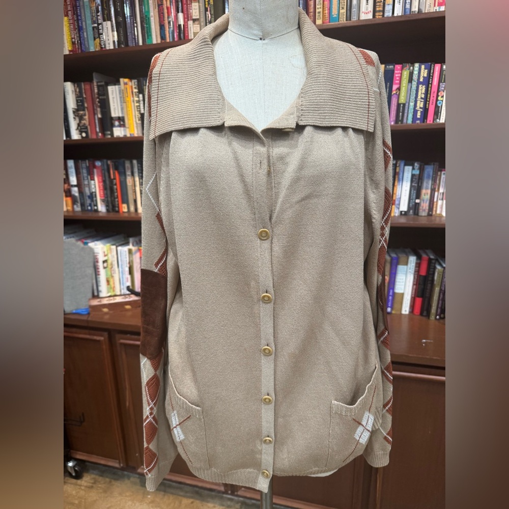 ST JOHN SPORT Beige Cardigan Sweater XL